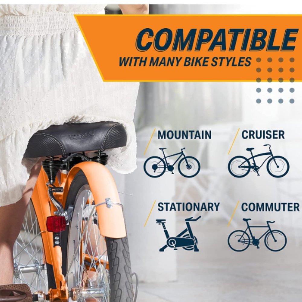 Bikeroo Oversized Bike Seat - Compatible with Peloton, (bike seat only no tools)